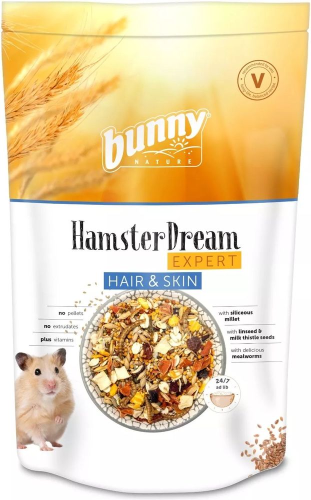 BUNNY NATURE ΤΡΟΦΗ ΓΙΑ ΧΑΜΣΤΕΡ BUNNY NATURE DREAM EXPERT HAIR - SKIN (500GR)