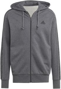  ADIDAS PERFORMANCE ESSENTIALS FRENCH TERRY 3-STRIPES FULL-ZIP HOODIE   (M)