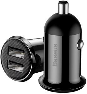 BASEUS GRAIN PRO CAR CHARGER 2X USB 4.8A 24W BLACK