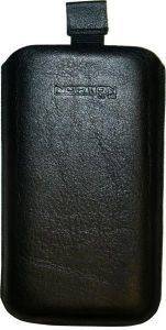 LEATHER POUCHE ANILINE CASE BLACK  LG KP500 COOKIE