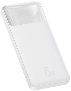 BASEUS BIPOW FAST CHARGE DIGITAL DISPLAY POWER BANK 10000MAH 15W WHITE