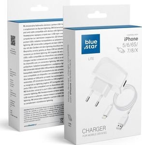 BLUE STAR TRAVEL CHARGER LIGHTNING FOR APPLE IPHONE 5/6/7/8