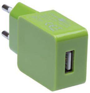 CONNECT IT CI-595 USB WALL CHARGER 1A COLOUR LINE GREEN