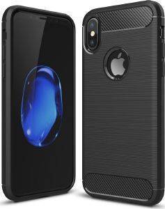 FORCELL TPU CARBON BACK COVER CASE FOR APPLE IPHONE XS (5,8) BLACK