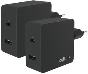 LOGILINK PA0213 USB POWER SOCKET ADAPTER 1X USB-C PORT & 1X USB-A PORT 65W