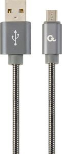 CABLEXPERT CC-USB2S-AMMBM-1M-BG PREMIUM SPIRAL METAL MICRO-USB CHARGING/DATA CABLE 1M METALLIC GRE