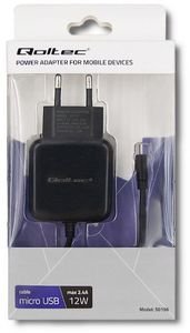 QOLTEC 50196 CHARGER 5V 2.4A 12W MICROUSB BLACK