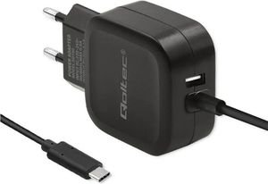 QOLTEC 50190 CHARGER 17W 5V 3.4A USB + USB TYPE-C