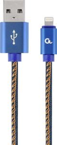 CABLEXPERT CC-USB2J-AMLM-1M-BL PREMIUM JEANS (DENIM) 8-PIN CABLE WITH METAL CONNECTORS 1M BLUE