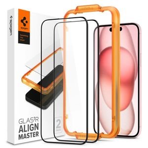 SPIGEN GLASS TR ALIGNMASTER 2 PACK FC BLACK FOR IPHONE 15 PLUS