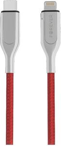 FOREVER CORE ULTRA FAST MFI PD CABLE USB-C - LIGHTNING 1,5 M 2,4A RED