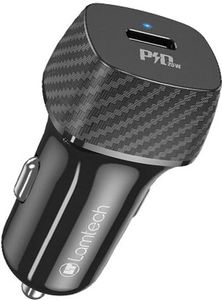 LAMTECH PREMIUM FAST IN-CAR CHARGER TYPE-C PD25W BLACK LAM112785