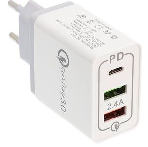LAMTECH QUICK CHARGER 15W HIGH SPEED, QC3.0 AND TYPE-C OUTPUT LAM022001
