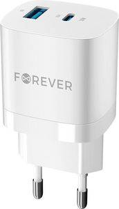 FOREVER TC-05 GAN PD QC CHARGER 1X USB-C 1X USB 33W WHITE