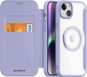 DUX DUCIS SKIN X PRO FOLIO CASE WITH MAGSAFE FOR APPLE IPHONE 15 PLUS PURPLE