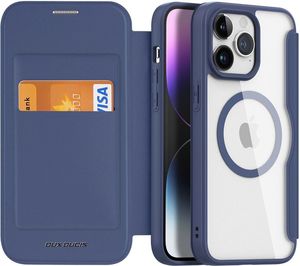 DUX DUCIS SKIN X PRO FOLIO CASE WITH MAGSAFE FOR APPLE IPHONE 15 PRO MAX BLUE