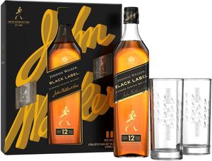  JOHNNIE WALKER BLACK LABEL 12  700 ML GIFTBOX  2 