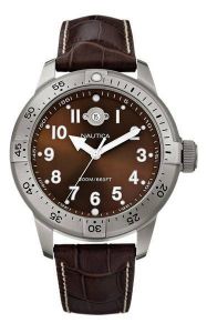   NAUTICA BROWN DIAL LEATHER STRAP