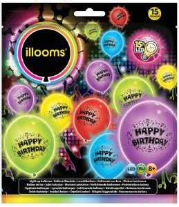 ΣΕΤ ΦΩΤΕΙΝΑ ΜΠΑΛΟΝΙΑ GIOCHI PREZIOSI ILLOOMS LED BALLOONS HAPPY BIRTHDAY 15ΤΜΧ [LLM17000]