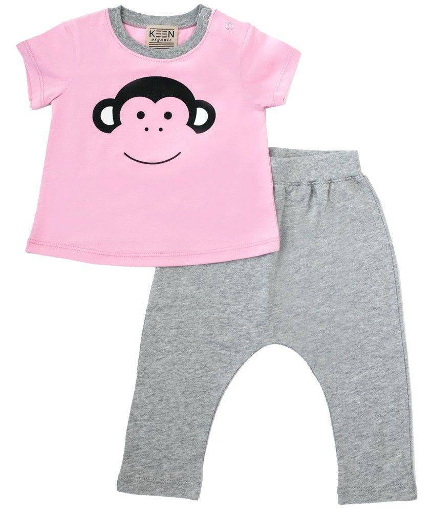 KEEN ORGANIC ΣΕΤ KEEN ORGANIC WWF BABY SET MONKEY ΡΟΖ/ΓΚΡΙ (12-18 ΜΗΝΩΝ)